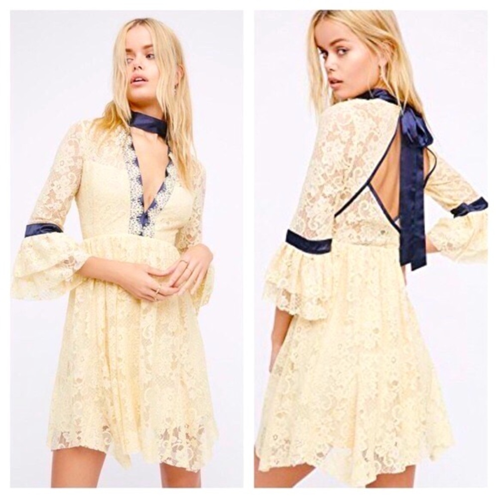Free people Gilded Lace Fit and Flare mini dress